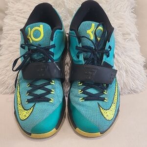 Mens Nike KD VII Athetic Shoes Teal and Yellow Size 12